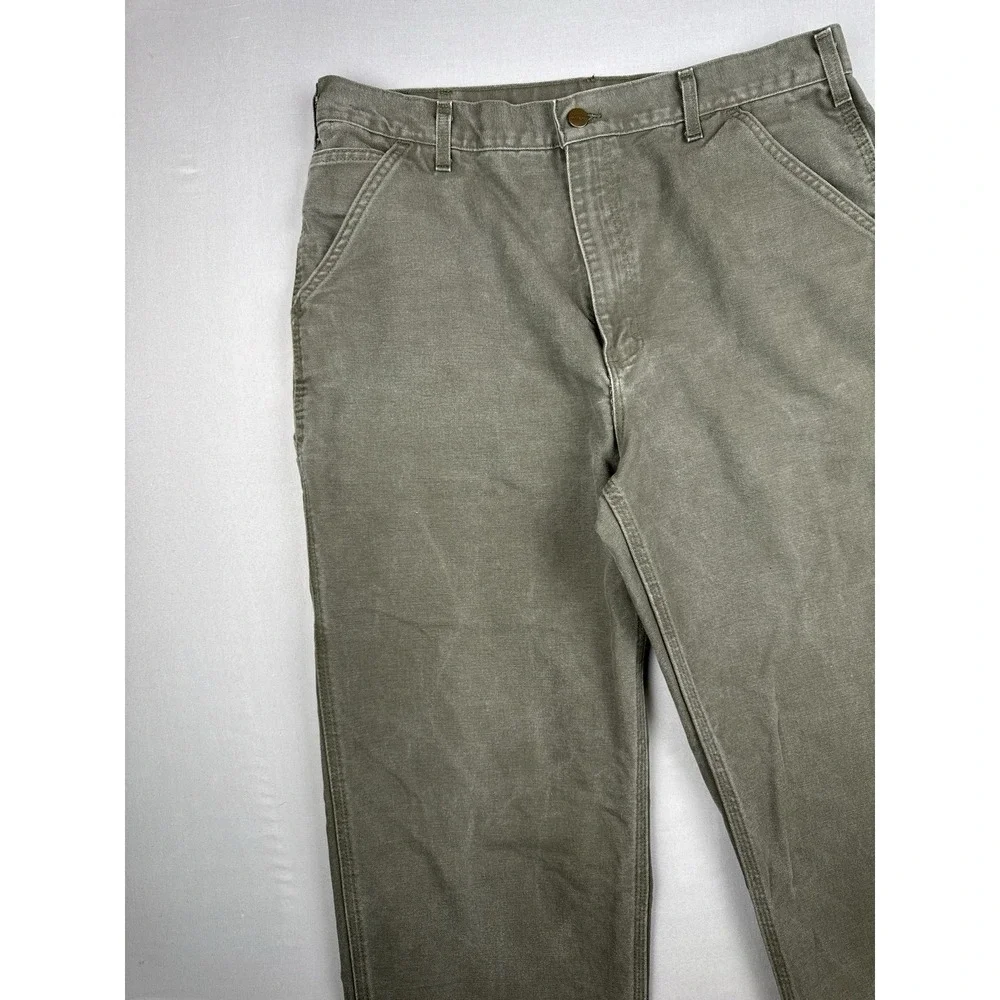 Vintage Carhartt B11 MOS Work Pants 36x36 Moss Green Carpenter Duck Canvas